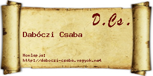 Dabóczi Csaba névjegykártya